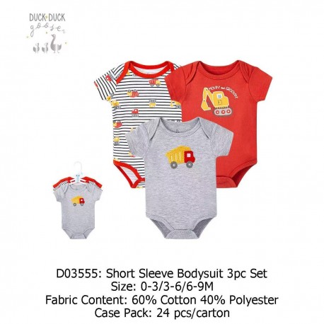 Duck Duck Goose Short Sleeve Bodysuit 3Pc Set D03555/D03557/D03558/D03575/D03576/D03582