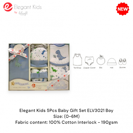 Elegant Kids 5Pcs Baby Gift Set ELV3021 Boy /ELV3021 Girl