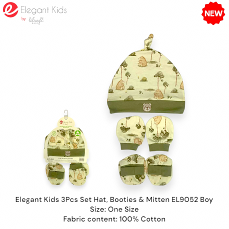 Elegant Kids 3Pcs Set Hat, Booties & Mitten EL9052