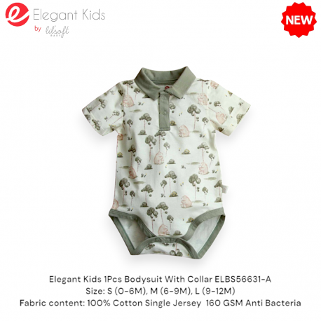 Elegant Kids 1Pcs Bodysuit With Collar ELBS56631A/ELBS56631B