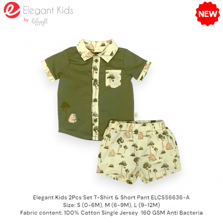 Elegant Kids 2Pcs Set T-Shirt & Short Pant ELCS56636A/ELCS56636B