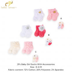 Bebe Favour 2Pc Baby Girl Socks With Accessories BP71573/BP71574/BP71768