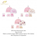 Bebe Favour 4Pc Knot Hat & Socks Set BP73582/BP73583/BP73584