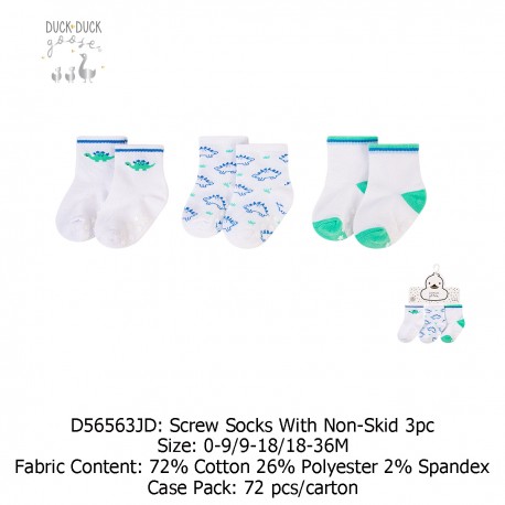 Duck Duck Goose Screw Socks With Non-Skid 3 Pc D56563/D56582