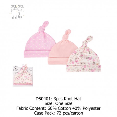 Duck Duck Goose 3Pcs Knot Hat D50401/D50421/D50431/D50441/D50451/D50461/D50471/D50371/D50411