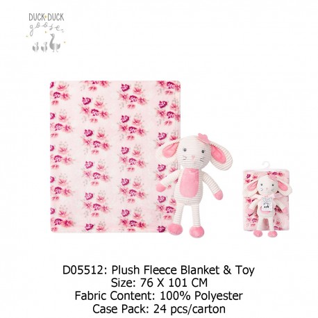 Duck Duck Goose Plush Fleece Blanket & Toy