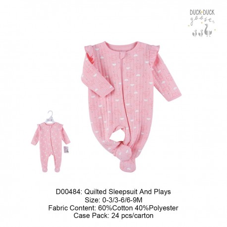 Duck Duck Goose 1Pcs Quilted Sleepsuit and Plays D00484/D00485/D00486/D00488