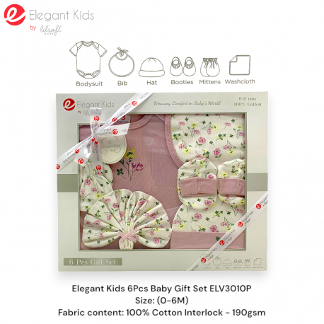 Elegant Kids 6Pcs Baby Gift Set ELV3010B/ELV3010P
