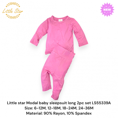 Little star Modal baby sleepsuit long 2pc set LS55339A, LS55339B, LS55339C, LS55339D