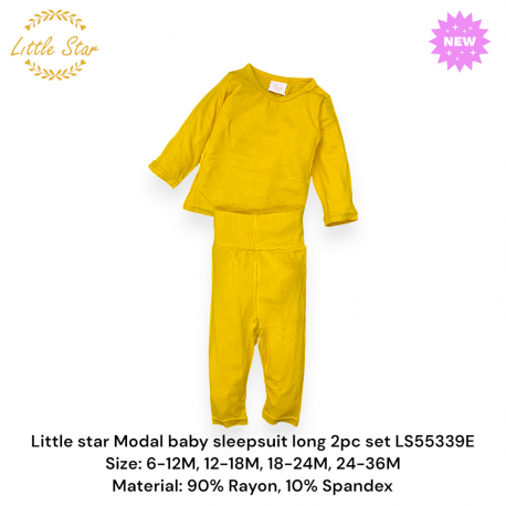 Little star Modal baby sleepsuit long 2pc set LS55339E, LS55339F, LS55339G