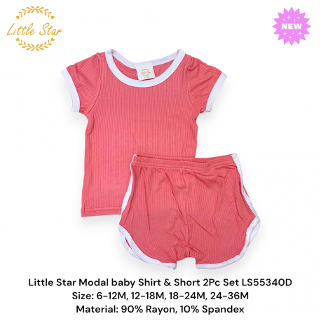 Little star Modal baby Shirt & Short 2pc set LS55340D, LS55340E, LS55340F, LS55340G