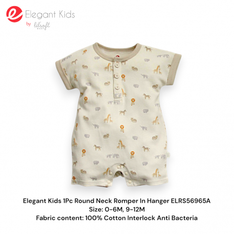 Elegant Kids 1Pc Round Neck Romper In Hanger ELRS56965