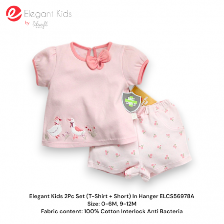 Elegant Kids 2Pc Set (T-Shirt + Short) In Hanger ELCS56978
