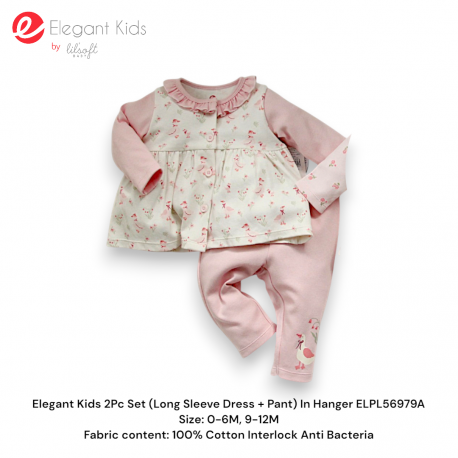 Elegant Kids 2Pc Set (Long Sleeve Dress + Pant) In Hanger ELPL56979