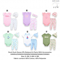 Duck Duck Goose 3Pc Bodysuit & Pants With Accessories D95854/D95855/D95856/D95859/D95861/D95863