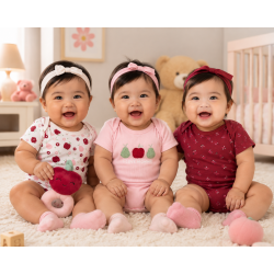 Hudson Baby 3Pc Bodysuit And Rattle Set BS11547, BS11548, BS11549, BS11550, BS11551, BS11552, BS11553