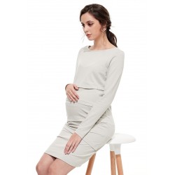 Mamaway Ultra-stretch Maternity and Nursing Dress (Gray)