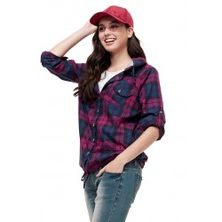 Mamaway Plaid Maternity and Nursing Hoodie (Red)