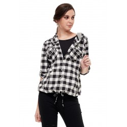 Mamaway Plaid Maternity and Nursing Hoodie (Black)