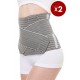 Mamaway Bundle 2pcs Postnatal Recovery Support Belly Band - Nano Bamboo Charcoal Postpartum Belt Bengkung (Grey)