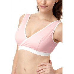 Mamaway Antibacterial Crossover Sleeping Nursing Padded Bra (Pink) - New Edition