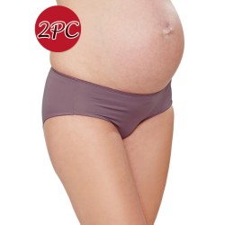 Mamaway Maternity Anti-bacterial Medium-rise Brief Panties Underwear (2pc/ pack) Purple