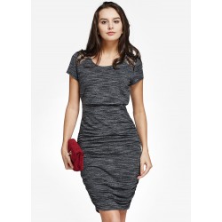 Mamaway Stone and Lace Maternity & Nursing Bodycon Dress (Grey)