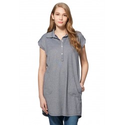 Mamaway Cool Dry Polo Maternity & Nursing Dress (Blue)