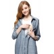 Mamaway Chambray Maternity & Nursing Shirt Dress (Blue)
