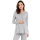 Mamaway Mickey Dotty Maternity & Nursing Pajamas / Sleepwear Set (Grey)