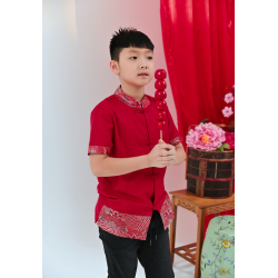 KiwiPadi CNY Short Sleeve Tunic Matching With Cloud Jacquard For Babies AND Boys