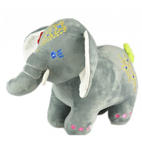 Maylee Big Colourful Plush Elephant 28cm (Grey)