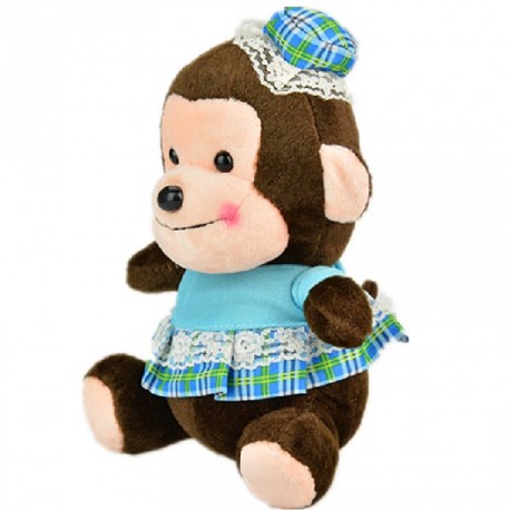 Maylee Cute Plush Monkey with Skirt 18cm (Blue)