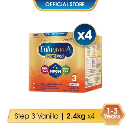Enfagrow A+ Step 3 Vanilla (MindPro) 2.4kg x 4 Packs