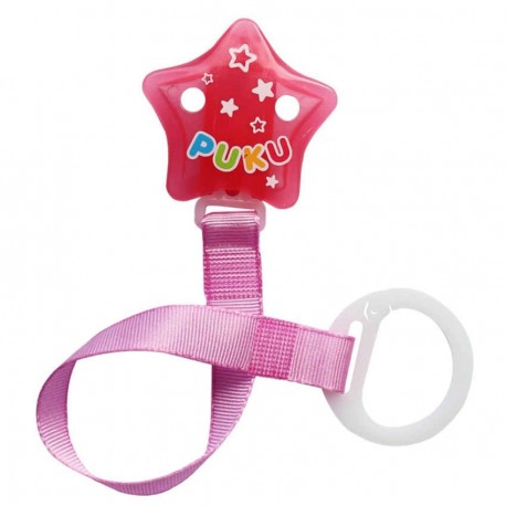 PUKU Baby Soother Pacifier Chain Star Shape Clip Pink P11115  