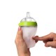 Comotomo Natural Feel Anti-Bacterial Heat Resistance Silicon Baby Bottle 250ml Twin Pack (Green) & Silicon Teether (Blue)