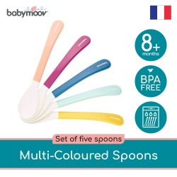 Babymoov 2nd Age Baby Spoon -  Set of 5 (Multi Color)