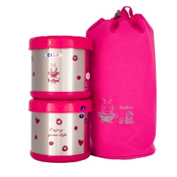 BUBEE M1000B Double Layer Vacuum Lunch Box 0.5L X2 (Pink)