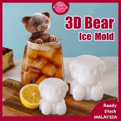 3D Bear Ice Cube Mold Soft Silicone Rose Coffee Milk Tea Baking Jelly Soap Decoration Tools 3D Acuan Ais Beruang 小熊冰块膜具