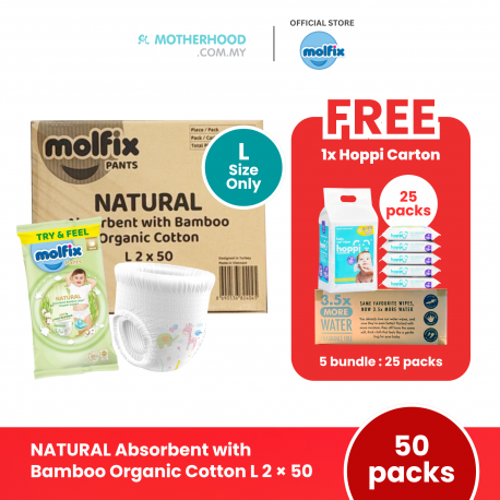 Molfix Natural Diaper Pants L Size Carton Promotion