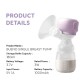 Bueno Tubeless Digital Electric Single Breast Pump - Lavender Purple