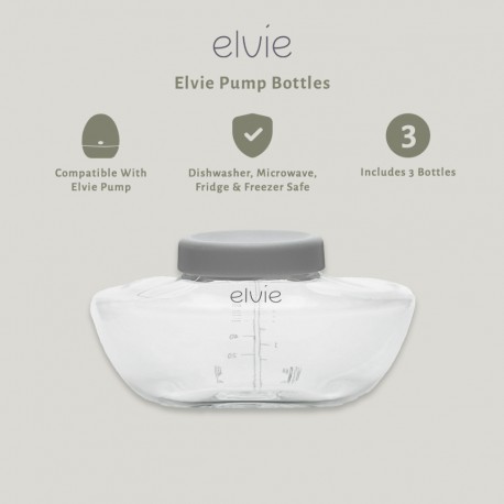 Elvie Pump Bottles (3 Pieces) | Elvie Breast Pump Accessories