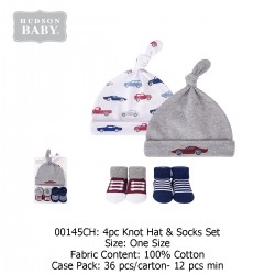 Hudson Baby Caps (2 Pcs) + Socks Set (2 Pcs) 00145