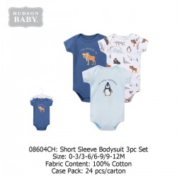 Hudson Baby Hanging Bodysuit Baby Romper (3's Pack) 08604