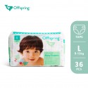 Offspring Fashion Tape Diapers - L (36 Pcs)