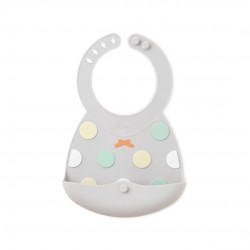 Viida Joy Series Baby Bib - Misty Gray Polka Dots