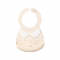 Viida Joy Series Baby Bib - Vanilla Beige Daisy Flower