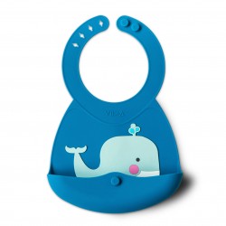 Viida Joy Series Baby Bib - Dylan Prussian Blue Whale