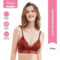 Lacey Nursing Bralette (Poppy Red) - wireless, nursing clip, bralette