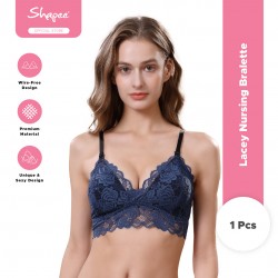 Lacey Nursing Bralette (Midnight Blue) - wireless, nursing clip, bralette